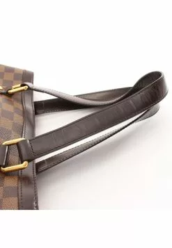 Pre-loved Hampstead PM Black checkerboard grid Handbag Tote Bag PVC Genuine Leather Brown LOUIS VUITTON -Louis Vuitton Shop louis vuitton 7357 9072146 8