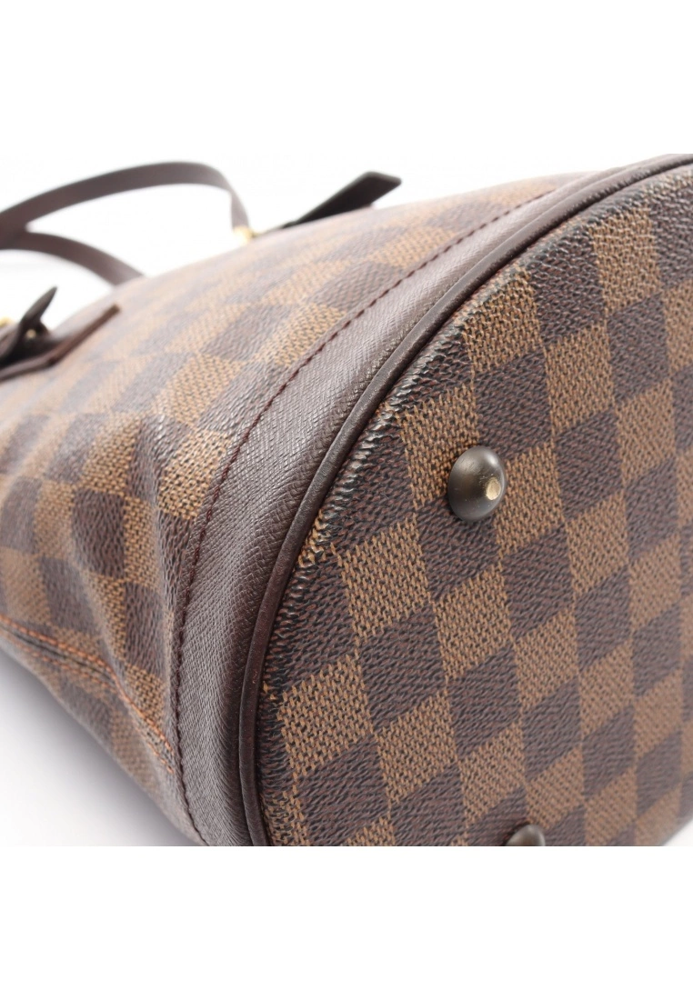 Pre-loved Malle Black checkerboard grid Shoulder Bag Tote Bag PVC Genuine Leather Brown LOUIS VUITTON 4 Pre-loved Malle Black checkerboard grid Shoulder Bag Tote Bag PVC Genuine Leather Brown LOUIS VUITTON - Image 2