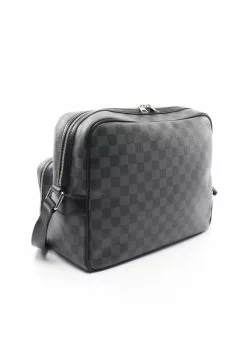 Pre-loved lo Ink and black checkerboard grid Shoulder Bag PVC Genuine Leather Black LOUIS VUITTON -Louis Vuitton Shop louis vuitton 7361 8172146 7