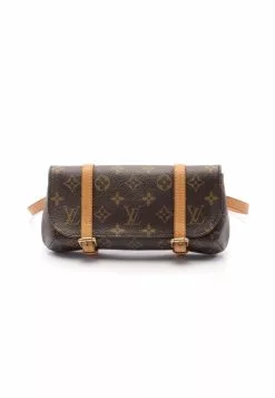Pre-loved Pochette Marelle Classic Monogram handcarry bag belt bag PVC Genuine Leather Brown LOUIS VUITTON