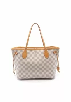 Pre-loved Neverfull PM white checkered Handbag Tote Bag PVC Genuine Leather white LOUIS VUITTON -Louis Vuitton Shop louis vuitton 7366 1172146 8