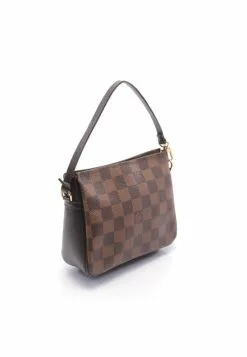 Pre-loved Trousse Make Up Black checkerboard grid Handbag PVC Genuine Leather Brown LOUIS VUITTON -Louis Vuitton Shop louis vuitton 7370 4562146 8