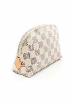 Pre-loved Pochette Cosmetic Pouch white checkered Small Pocket PVC Genuine Leather white LOUIS VUITTON -Louis Vuitton Shop louis vuitton 7385 7172146 3