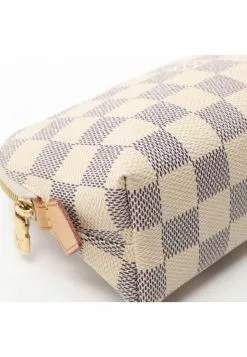 Pre-loved Pochette Cosmetic Pouch white checkered Small Pocket PVC Genuine Leather white LOUIS VUITTON -Louis Vuitton Shop louis vuitton 7386 7172146 6