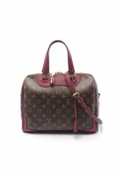 Pre-loved Retiro PM Classic Monogram Morning Glory Color Handbag PVC Genuine Leather Brown dark purple 2 Way Style LOUIS VUITTON
