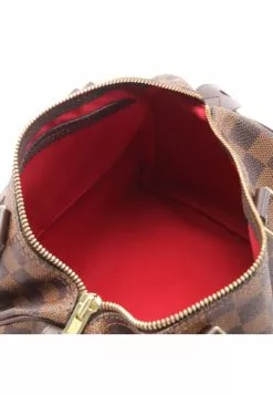 Pre-loved Speedy25 Black checkerboard grid Handbag PVC Genuine Leather Brown LOUIS VUITTON -Louis Vuitton Shop louis vuitton 7396 6872146 3