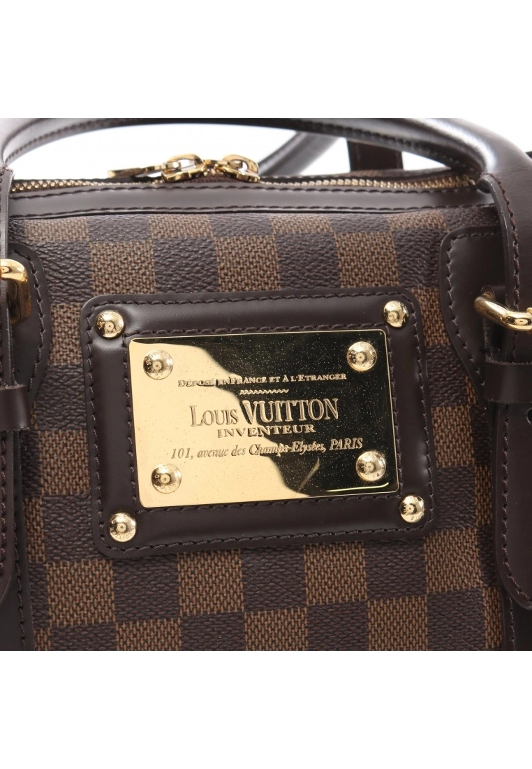 Pre-loved Berkeley Black checkerboard grid Handbag PVC Genuine Leather Brown LOUIS VUITTON 4 Pre-loved Berkeley Black checkerboard grid Handbag PVC Genuine Leather Brown LOUIS VUITTON - Image 2