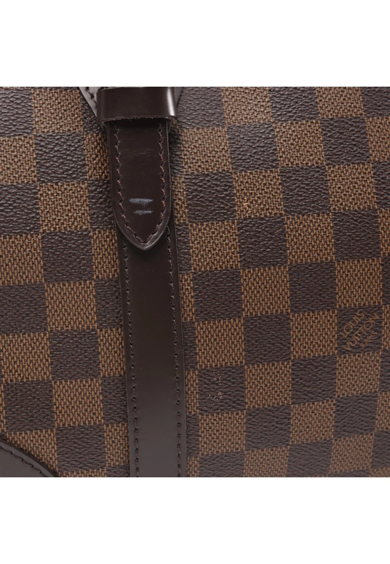 Pre-loved Berkeley Black checkerboard grid Handbag PVC Genuine Leather Brown LOUIS VUITTON 7 Pre-loved Berkeley Black checkerboard grid Handbag PVC Genuine Leather Brown LOUIS VUITTON - Image 5