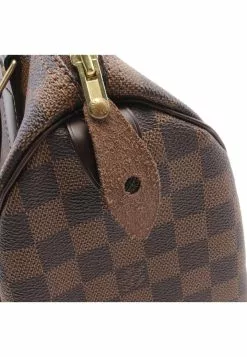 Pre-loved Speedy25 Black checkerboard grid Handbag PVC Genuine Leather Brown LOUIS VUITTON -Louis Vuitton Shop louis vuitton 7397 6872146 6