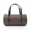 Pre-loved Papillon26 Black checkerboard grid Handbag PVC Genuine Leather Brown LOUIS VUITTON -Louis Vuitton Shop louis vuitton 7403 4072146 1