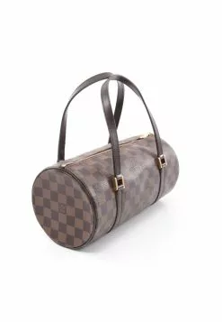 Pre-loved Papillon26 Black checkerboard grid Handbag PVC Genuine Leather Brown LOUIS VUITTON -Louis Vuitton Shop louis vuitton 7403 4072146 6