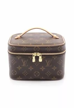 Pre-loved LOUIS VUITTON Classic Monogram Handbag Toiletry Bag PVC Genuine Leather Brown