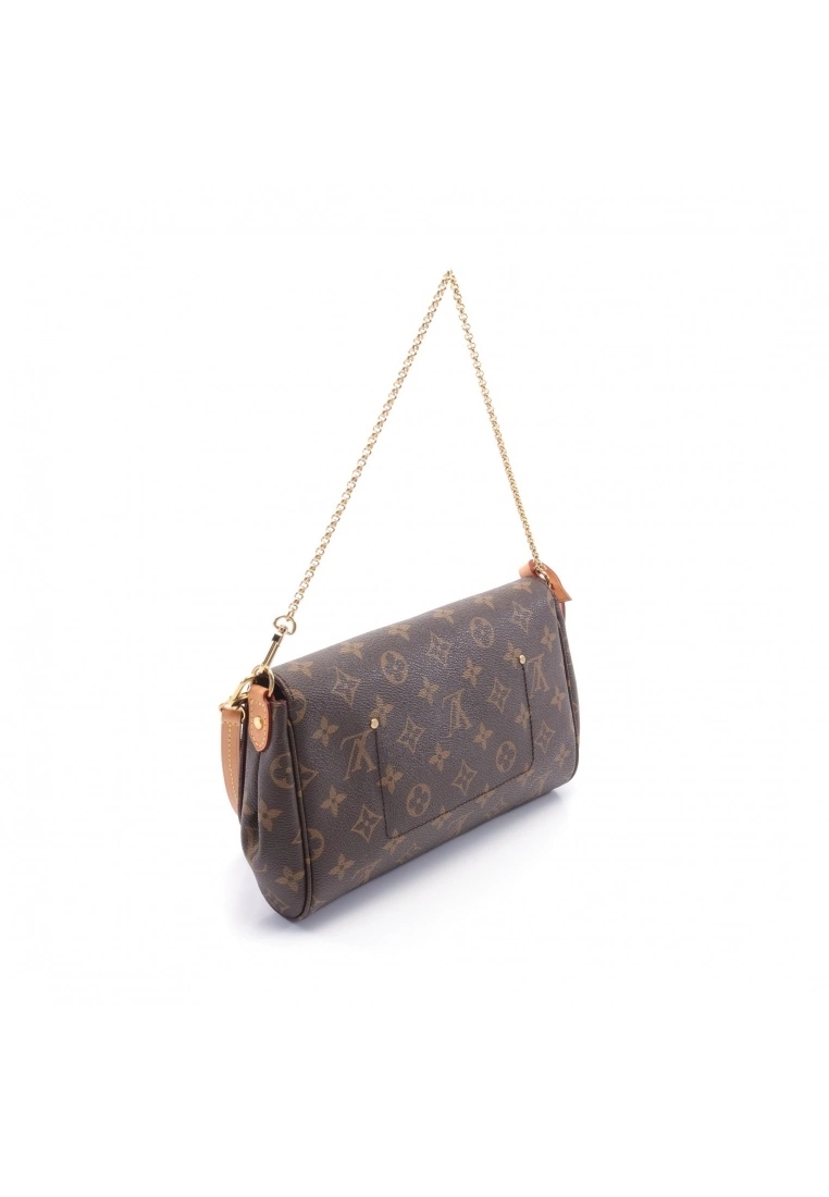 Pre-loved LOUIS VUITTON Favorite MM Classic Monogram Chain Handbag PVC Genuine Leather Brown 2 Way Style 4 Pre-loved LOUIS VUITTON Favorite MM Classic Monogram Chain Handbag PVC Genuine Leather Brown 2 Way Style - Image 2