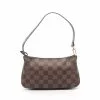 Pre-loved LOUIS VUITTON Navona Black checkerboard grid Handbag PVC Genuine Leather Brown -Louis Vuitton Shop louis vuitton 7428 1353146 1
