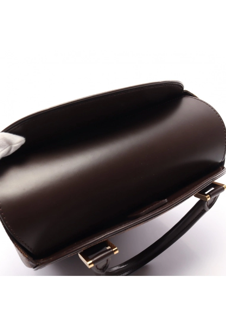 Pre-loved LOUIS VUITTON Sarria Saw Black checkerboard grid Handbag PVC Genuine Leather Brown 6 Pre-loved LOUIS VUITTON Sarria Saw Black checkerboard grid Handbag PVC Genuine Leather Brown - Image 4