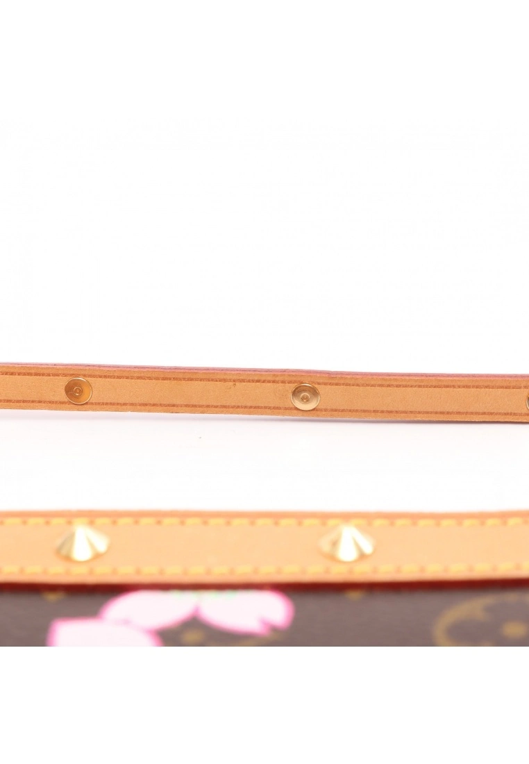 Pre-loved LOUIS VUITTON Pochette Accessoires Classic Monogram cherry blossoms Handbag PVC Genuine Leather Brown Pink 8 Pre-loved LOUIS VUITTON Pochette Accessoires Classic Monogram cherry blossoms Handbag PVC Genuine Leather Brown Pink - Image 6