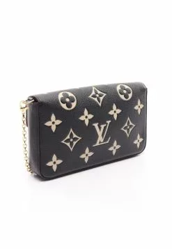Pre-loved LOUIS VUITTON Pochette Felicie 2 Colored Classic Monogram empreinte embossed Chain Genuine Leather Black Beige -Louis Vuitton Shop louis vuitton 7433 5553146 5