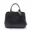 Pre-loved LOUIS VUITTON MONTAIGNE MM Classic Monogram empreinte embossed Black Genuine Leather Handbag Black 2 Way Style