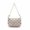 Pre-loved LOUIS VUITTON Mini Pochette Accessoires white checkered Chain Handbag PVC white -Louis Vuitton Shop louis vuitton 7440 3853146 1