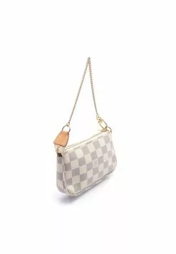 Pre-loved LOUIS VUITTON Mini Pochette Accessoires white checkered Chain Handbag PVC white -Louis Vuitton Shop louis vuitton 7440 3853146 3