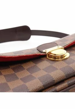 Pre-loved LOUIS VUITTON Ravello GM Black checkerboard grid Shoulder Bag PVC Genuine Leather Brown Non original long strap -Louis Vuitton Shop louis vuitton 7442 6853146 2