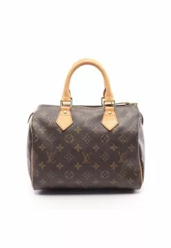 Pre-loved LOUIS VUITTON Speedy25 Classic Monogram Handbag PVC Genuine Leather Brown