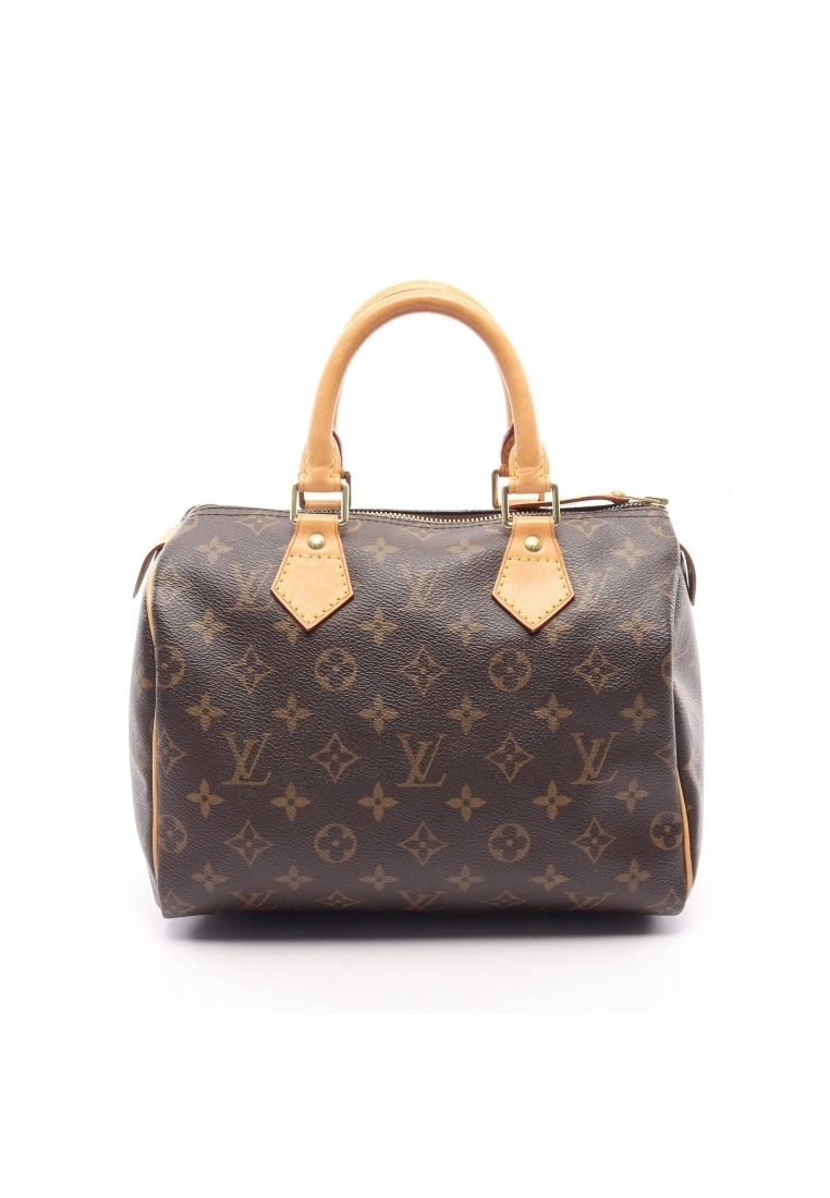 Pre-loved LOUIS VUITTON Speedy25 Classic Monogram Handbag PVC Genuine Leather Brown 3 Pre-loved LOUIS VUITTON Speedy25 Classic Monogram Handbag PVC Genuine Leather Brown