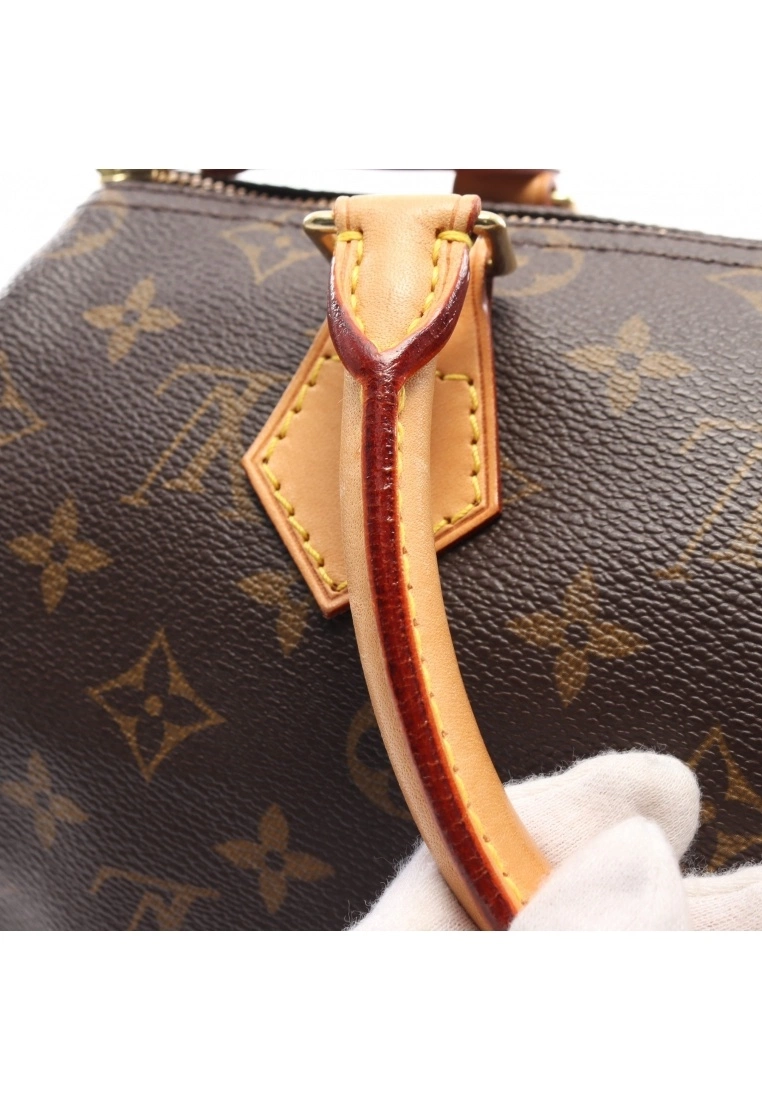 Pre-loved LOUIS VUITTON Speedy25 Classic Monogram Handbag PVC Genuine Leather Brown 4 Pre-loved LOUIS VUITTON Speedy25 Classic Monogram Handbag PVC Genuine Leather Brown - Image 2