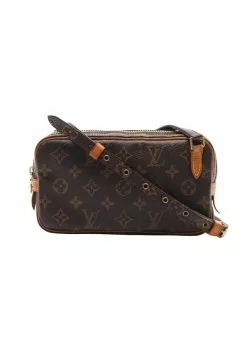 Pre-loved LOUIS VUITTON marly Bandouliere Horizontal Classic Monogram Shoulder Bag PVC Genuine Leather Brown