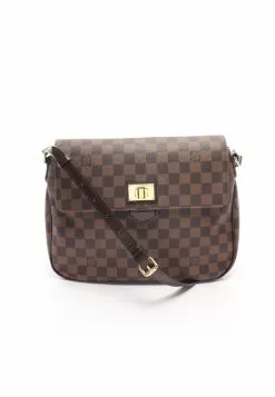 Pre-loved LOUIS VUITTON Besace Rosebery Black checkerboard grid Shoulder Bag PVC Genuine Leather Brown