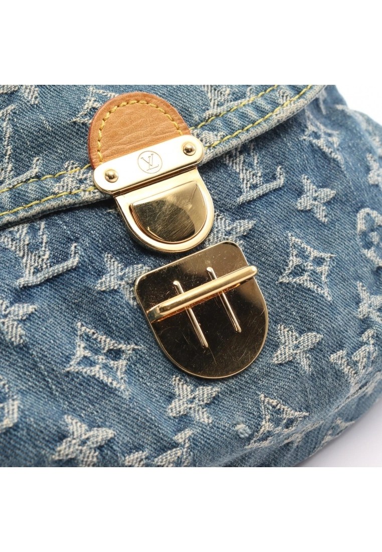 Pre-loved LOUIS VUITTON Mini Pleaty Classic Monogram Denim Shoulder Bag Genuine Leather Blue 7 Pre-loved LOUIS VUITTON Mini Pleaty Classic Monogram Denim Shoulder Bag Genuine Leather Blue - Image 5