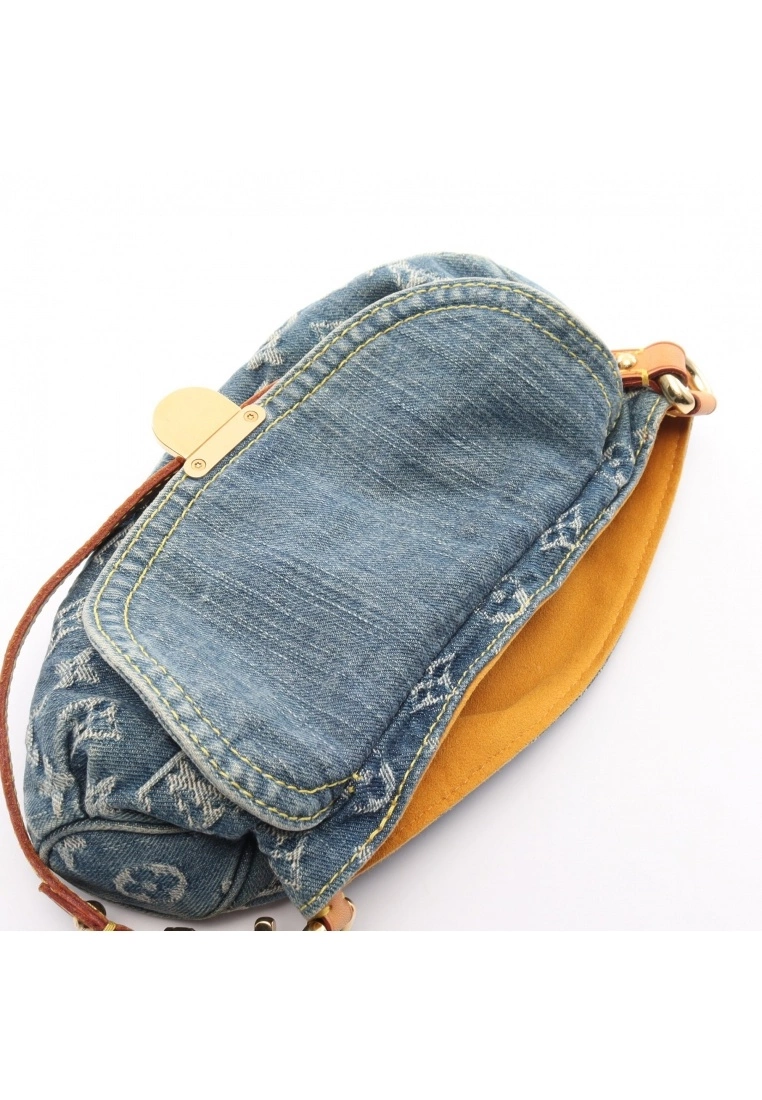 Pre-loved LOUIS VUITTON Mini Pleaty Classic Monogram Denim Shoulder Bag Genuine Leather Blue 10 Pre-loved LOUIS VUITTON Mini Pleaty Classic Monogram Denim Shoulder Bag Genuine Leather Blue - Image 8
