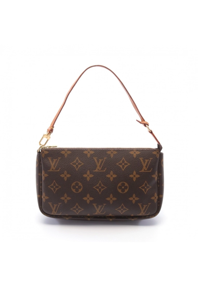 Pre-loved LOUIS VUITTON Pochette Accessoires Classic Monogram Handbag PVC Genuine Leather Brown 3 Pre-loved LOUIS VUITTON Pochette Accessoires Classic Monogram Handbag PVC Genuine Leather Brown