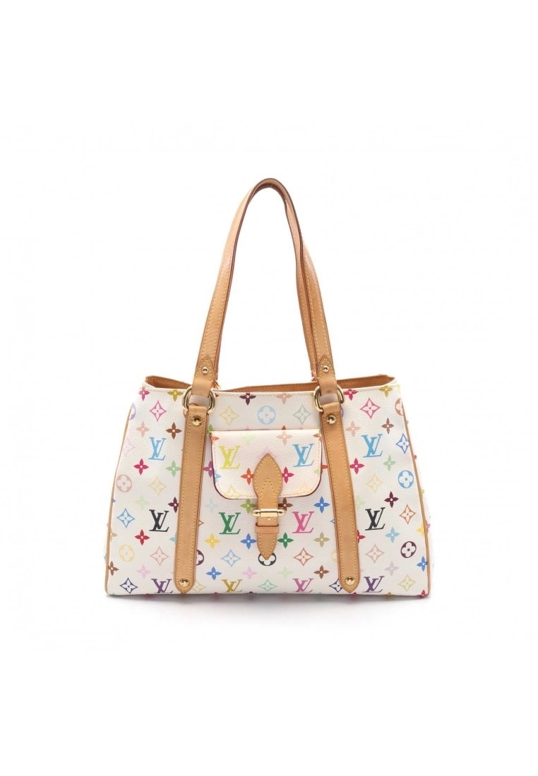 Pre-loved LOUIS VUITTON Aurelia MM Classic Monogram multi white Shoulder Bag Tote Bag PVC Genuine Leather white 3 Pre-loved LOUIS VUITTON Aurelia MM Classic Monogram multi white Shoulder Bag Tote Bag PVC Genuine Leather white