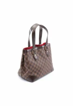 Pre-loved LOUIS VUITTON Hampstead PM Black checkerboard grid Handbag Tote Bag PVC Genuine Leather Brown -Louis Vuitton Shop louis vuitton 7470 6953146 6