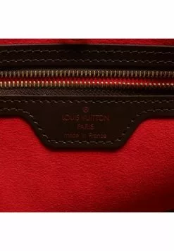 Pre-loved LOUIS VUITTON Hampstead PM Black checkerboard grid Handbag Tote Bag PVC Genuine Leather Brown -Louis Vuitton Shop louis vuitton 7470 6953146 8