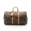 Pre-loved LOUIS VUITTON Keepall55 Classic Monogram Duffle Bag PVC Genuine Leather Brown