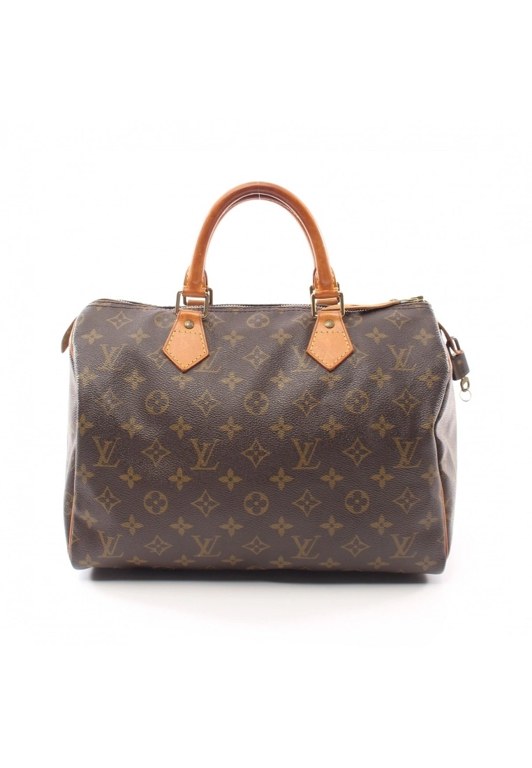 Pre-loved LOUIS VUITTON Speedy30 Classic Monogram Handbag PVC Genuine Leather Brown 3 Pre-loved LOUIS VUITTON Speedy30 Classic Monogram Handbag PVC Genuine Leather Brown