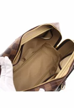 Pre-loved LOUIS VUITTON Deauville Bowling Vanity Black checkerboard grid Handbag PVC Genuine Leather Brown -Louis Vuitton Shop louis vuitton 7487 9163146 5