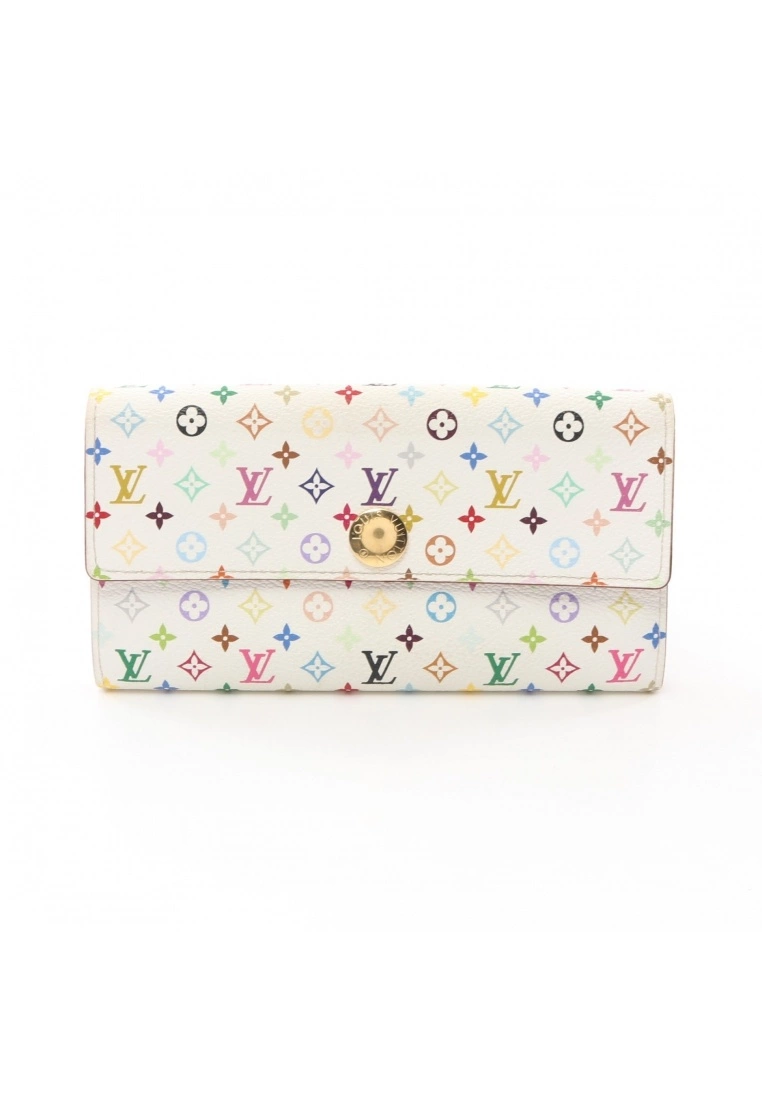 Pre-loved LOUIS VUITTON Portefeuille Sarah Classic Monogram multi white Bi-fold Continental Wallet PVC white 3 Pre-loved LOUIS VUITTON Portefeuille Sarah Classic Monogram multi white Bi-fold Continental Wallet PVC white