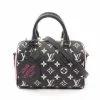Pre-loved LOUIS VUITTON Speedy Bandouliere20 Classic Monogram empreinte embossed Genuine Leather Handbag Black white Pink 2 Way Style -Louis Vuitton Shop louis vuitton 7498 5463146 1