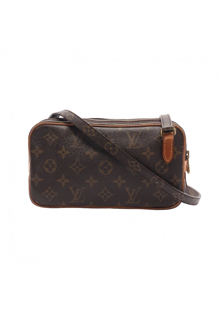 Pre-loved LOUIS VUITTON marly Bandouliere Horizontal Classic Monogram Shoulder Bag PVC Genuine Leather Brown 3 Pre-loved LOUIS VUITTON marly Bandouliere Horizontal Classic Monogram Shoulder Bag PVC Genuine Leather Brown