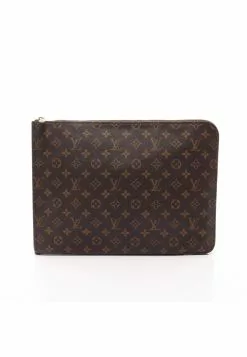 Pre-loved LOUIS VUITTON Posh Document Classic Monogram clutch PVC Brown