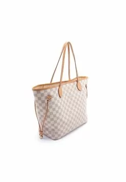 Pre-loved LOUIS VUITTON Neverfull MM white checkered Shoulder Bag Tote Bag PVC Genuine Leather white -Louis Vuitton Shop louis vuitton 7506 7463146 5