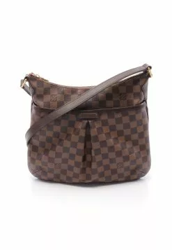 Pre-loved Bloomsbury PM Black checkerboard grid Shoulder Bag PVC Genuine Leather Brown LOUIS VUITTON