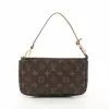 Pre-loved Pochette Accessoires Classic Monogram Handbag PVC Genuine Leather Brown LOUIS VUITTON