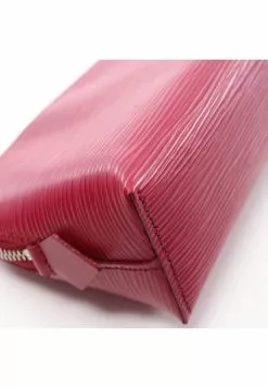 Pre-loved Pochette Cosmetic Pouch Waved Pattern peach red Genuine Leather Small Pocket pink purple LOUIS VUITTON -Louis Vuitton Shop louis vuitton 8028 7084046 6