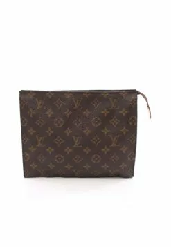 Pre-loved poche Toilette26 Classic Monogram clutch PVC Genuine Leather Brown LOUIS VUITTON