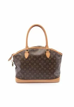 Pre-loved LockitHorizontal Classic Monogram Handbag Tote Bag PVC Genuine Leather Brown LOUIS VUITTON