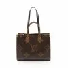 Pre-loved OnTheGo MM Classic Monogram Giant Reverse Shoulder Bag Tote Bag PVC Genuine Leather Brown Beige 2 Way Style LOUIS VUITTON